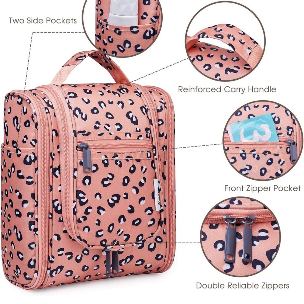Amazon Pink-Orange Medium Leopard Print Travel Bag - image 2